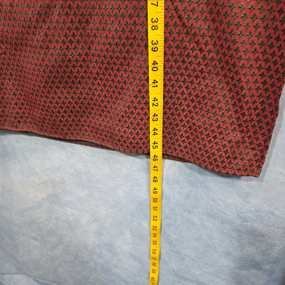 Mens Red Green Woven Kurta Tunic Embroidered Velvet Beadwork Traditional 105 - Picture 10 of 13